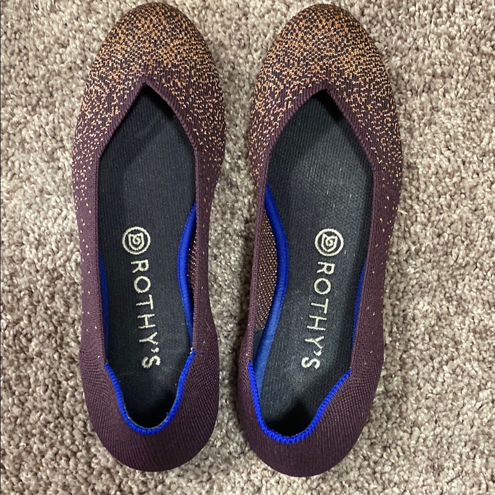 Rothy's Women's Purple Sparkle Flats